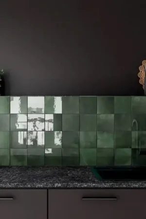 Carrelage effet zellige 13,2x13,2cm MALEM GREEN Authentique